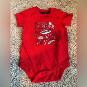 Carhartt onsie , 6M, red